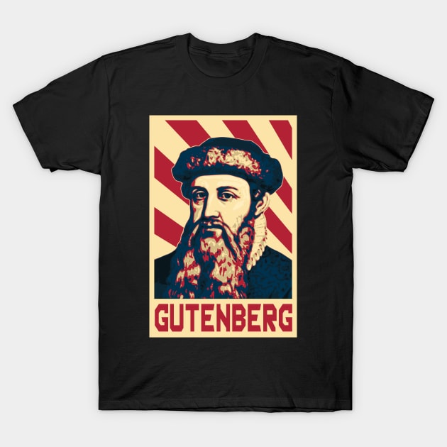 Johannes Gutenberg Retro T-Shirt by Nerd_art